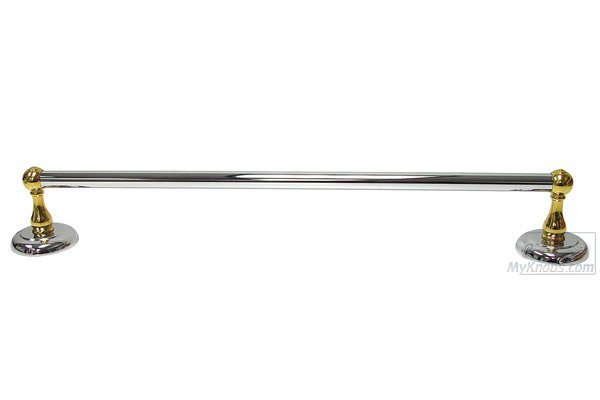 30" Towel Bar in Two-Tone Brass and Chrome