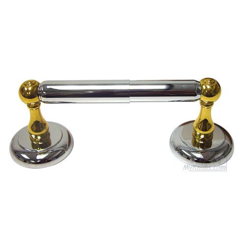 Two Post Tissue Paper Holder in Two-Tone Brass and Chrome