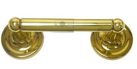 Two Post Tissue Paper Holder in Polished Brass