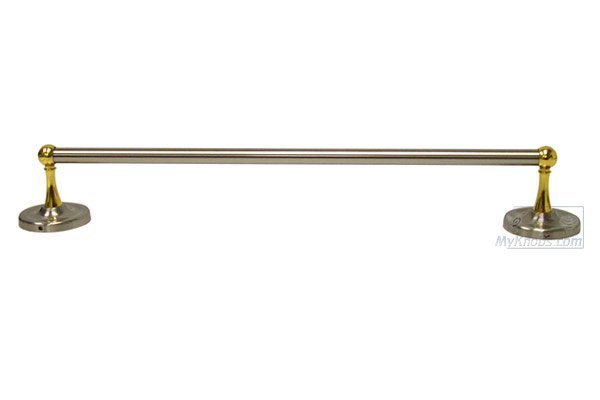 30" Towel Bar in Two-Tone Satin Nickel and Brass