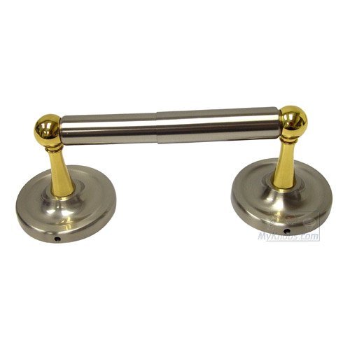 Two Post Tissue Paper Holder in Two-Tone Satin Nickel and Brass