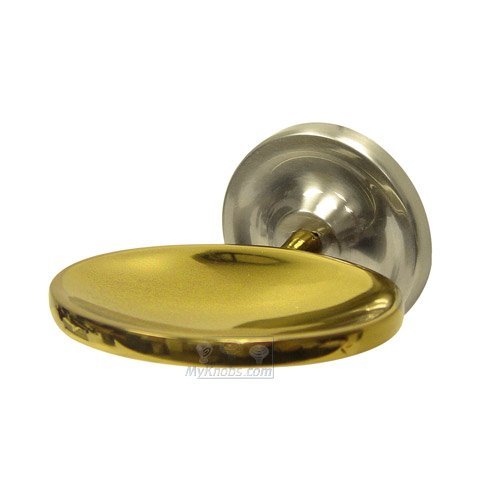 Soap Dish in Two-Tone Satin Nickel and Brass