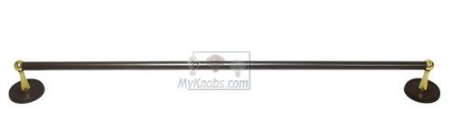 30" Towel Bar in Two-Tone Oil Rubbed Bronze and Brass