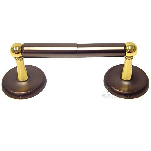 Two Post Tissue Paper Holder in Two-Tone Oil Rubbed Bronze and Brass