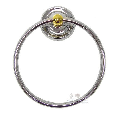 Towel Ring in Two-Tone Polished Chrome and Brass