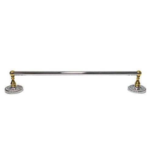 18" Towel Bar in Two-Tone Brass and Chrome