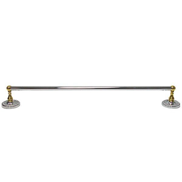 30" Towel Bar in Two-Tone Brass and Chrome