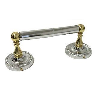 Two Post Tissue Paper Holder in Two-Tone Brass and Chrome