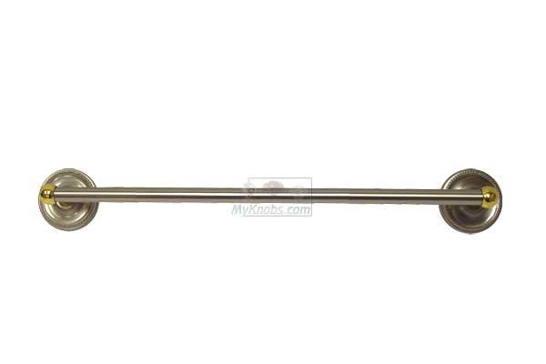 24" Towel Bar in Two-Tone Satin Nickel and Brass