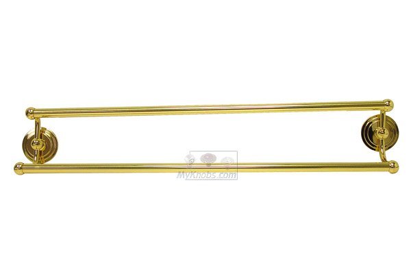 24" Double Towel Bar in Polished Brass