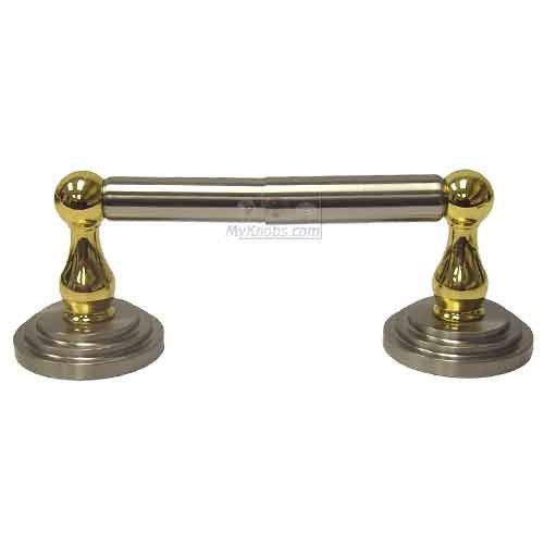 Two Post Tissue Paper Holder in Two-Tone Satin Nickel and Brass