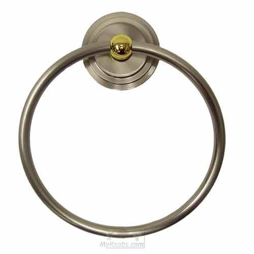 Towel Ring in Two-Tone Satin Nickel and Brass