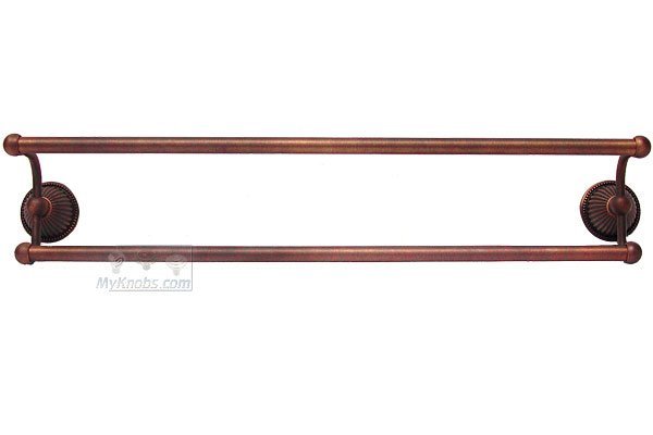 24" Double Towel Bar in Distressed Copper