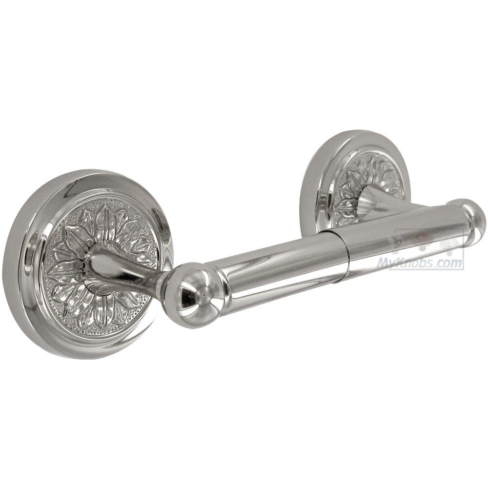 Two Post Flower Base Tissue Paper Holder in Polished Nickel