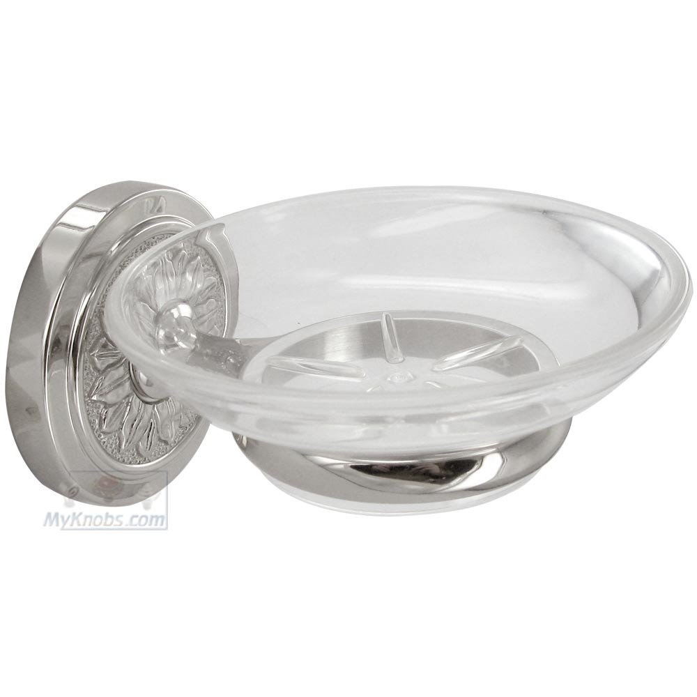 Flower Base Soap Dish in Polished Nickel