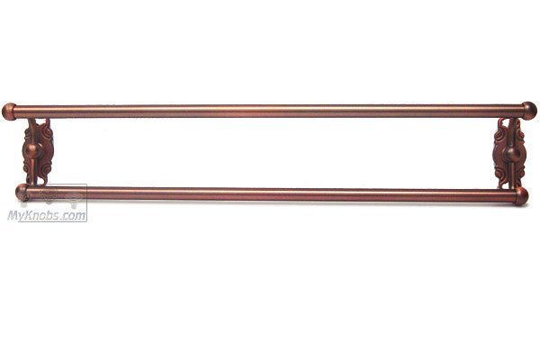 24" Double Towel Bar in Distressed Copper
