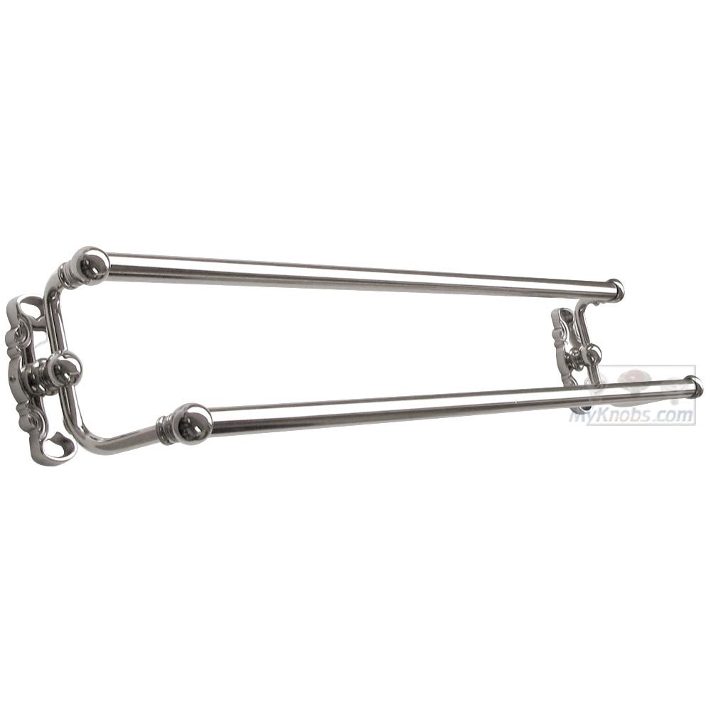 24" French Curve Base Double Towel Bar in Polished Nickel