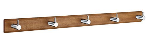 Five Hook Coat Rack in Polished Stainless Steel