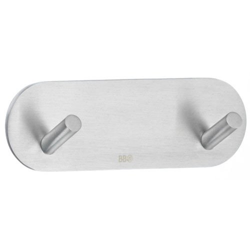 Double Self Adhesive Mini Hook in Brushed Stainless Steel