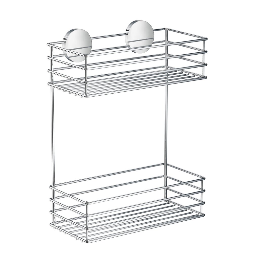 Self Adhesive Double Shower Basket in Polished Chrome