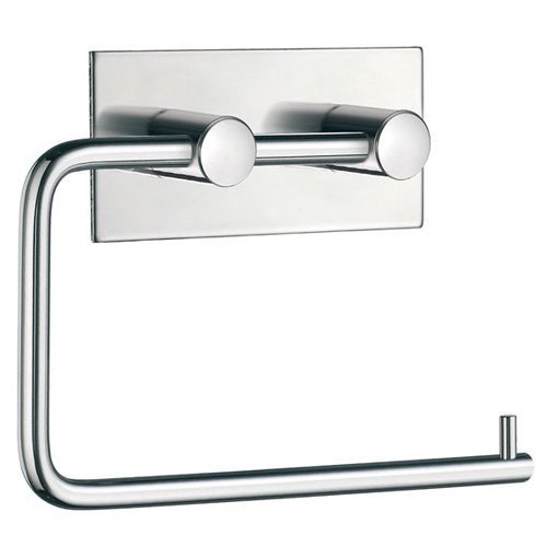 Steel Self-Adhesive Toilet Roll Holder in Polished Stainless Steel