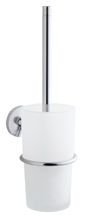 WallMount Toilet Brush with Frosted Glass Container Polished Chrome