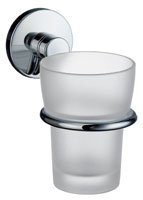 Frosted Glass Tumbler Polished Chrome