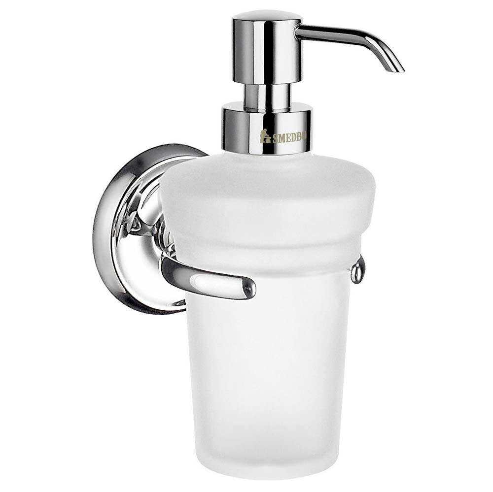 Wallmount Frosted Glass Soap Dispenser Polished Chrome