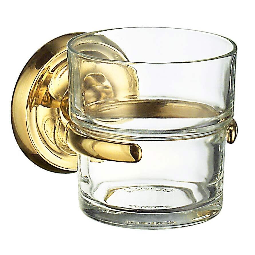 Clear Glass Tumbler Polished Brass