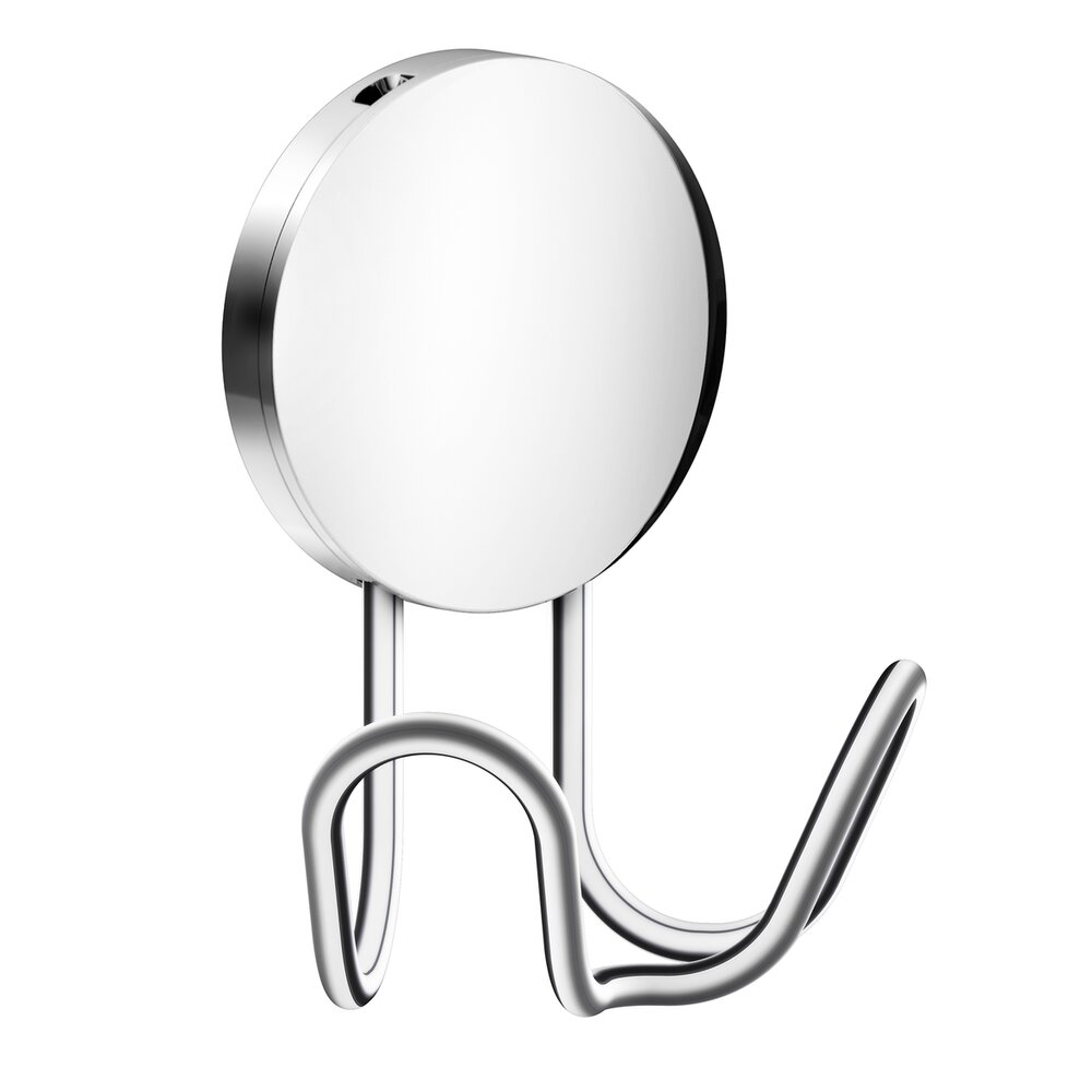 Self Adhesive Double Hook in Polished Chrome