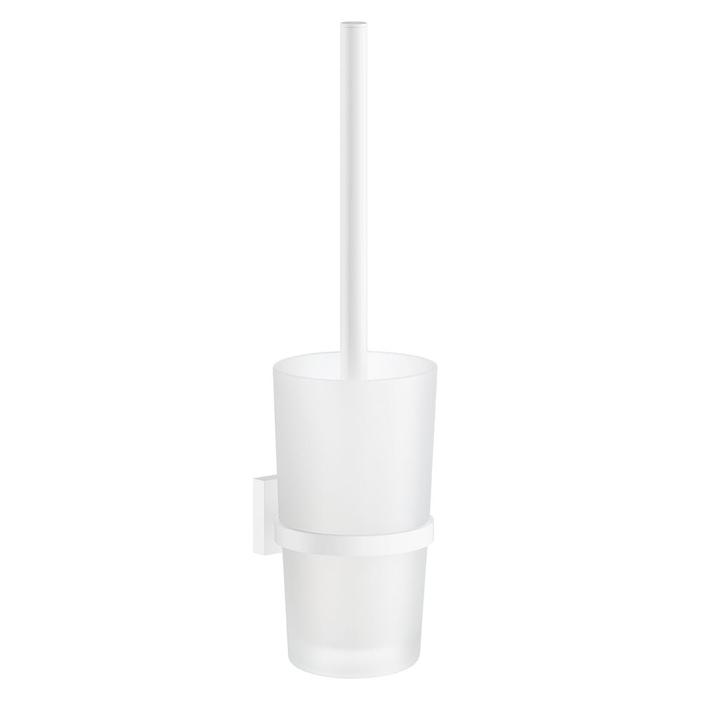Frosted Glass Toilet Brush Wall Mounted