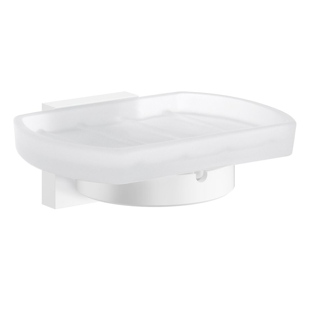 Holder Frosted Glass Soap Dish Matte White