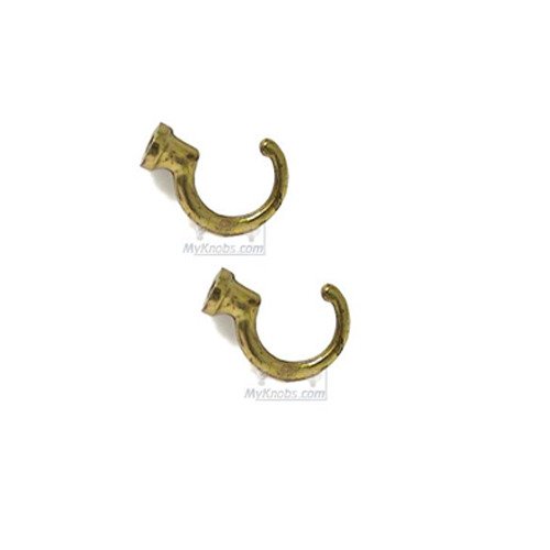 Hook 1 1/8" Loop Hook in Polished Brass (SOLD AS A PAIR)