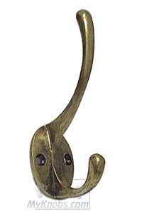 4 3/8" Coat and Hat Hook in Antique Brass