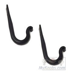 2 3/8" Rustic Single Hook in Wrought Iron