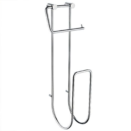Wall Mounted Toilet Paper Holder with Spare Roll Holder in Polished Chrome
