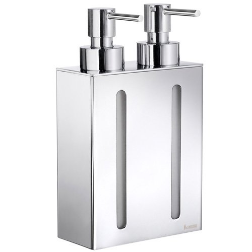 Wall Mounted Double Pump Soap Dispenser in Polished Chrome