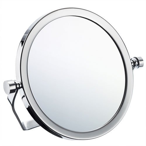 5X Magnified 6" Diameter Travel Mirror with Swivel Stand in Polished Chrome