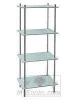 Bathroom Line Free Standing Bathroom 4 Frosted Glass Shelf Unit in Polished Chrome