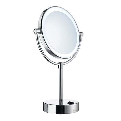 Outline Freestanding LED Dual-Lighted 5x & Normal Shaving/Make-Up Mirror in Polished Chrome