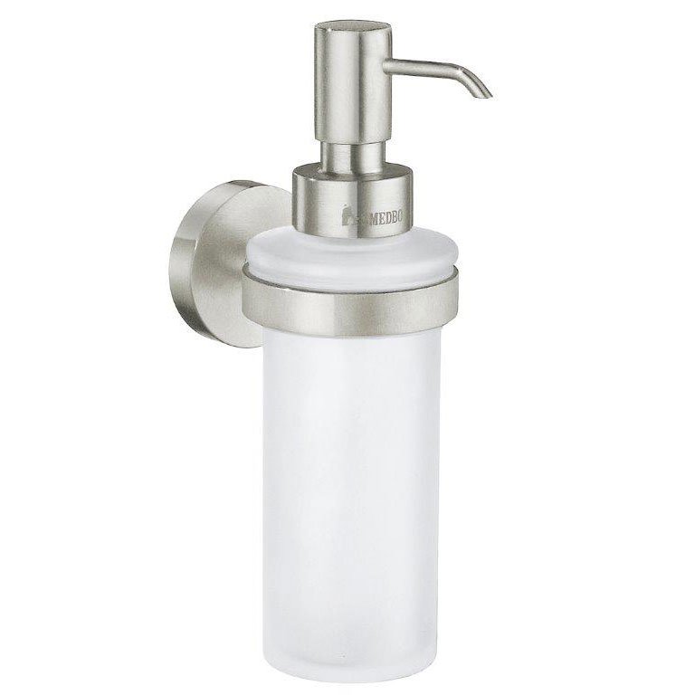 Frosted Glass Soap Dispenser Wall Mounted Brushed Nickel