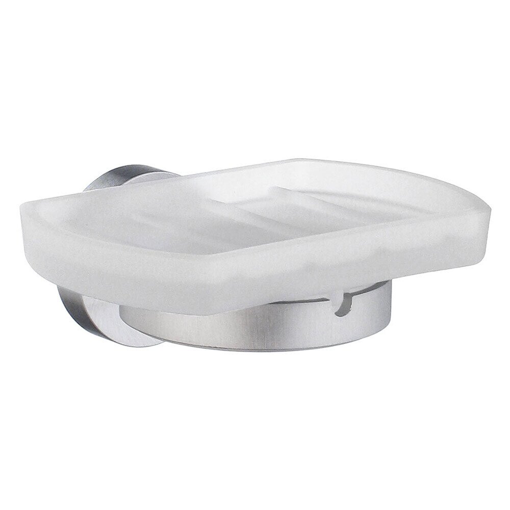 Holder Frosted Glass Soap Dish Brushed Chrome
