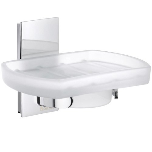 Soap Dish in Polished Chrome with Frosted Glass