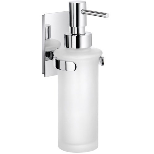 Soap Dispenser in Polished Chrome with Frosted Glass
