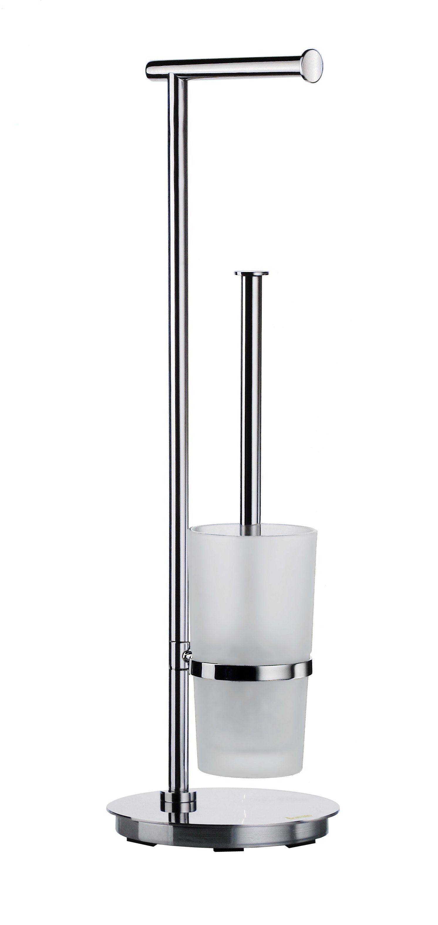 Lite Toilet Brush/Roll Holder with Round Base in Stainless Steel Polished
