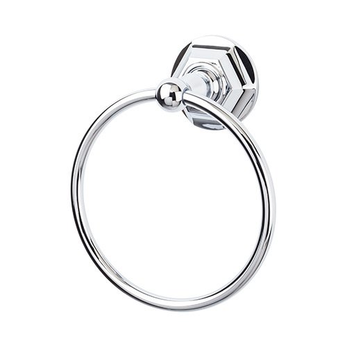Edwardian Bath Ring Hex Backplate in Polished Chrome