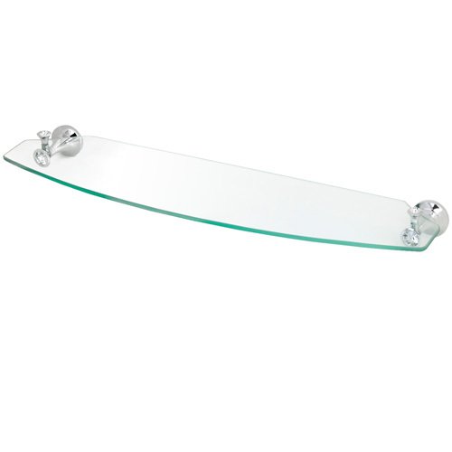 Solid Brass 24" Bath Shelf in Polished Chrome with Crystals