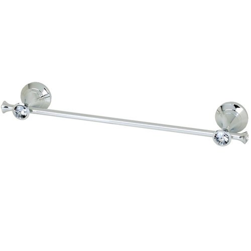 Solid Brass 12" Towel Bar in Polished Chrome with Crystals