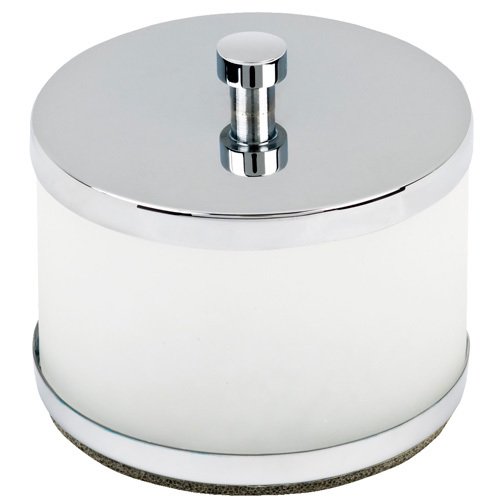 Solid Brass Free Standing Q Tip/Cotton Ball Jar in Polished Chrome