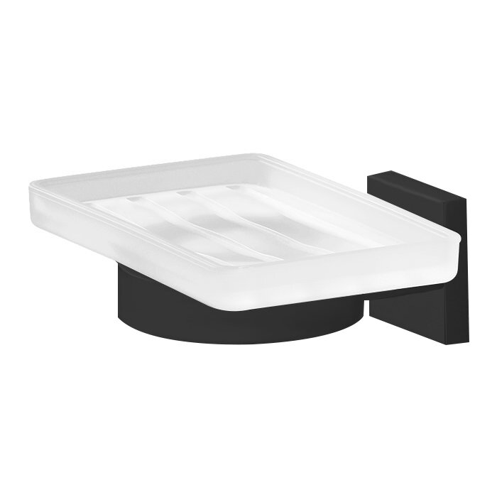 Frosted Soap Dish in Matte Black